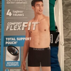 Hanes Men's Comfort Flex Fit Boxer Briefs - Black and Blue.  H